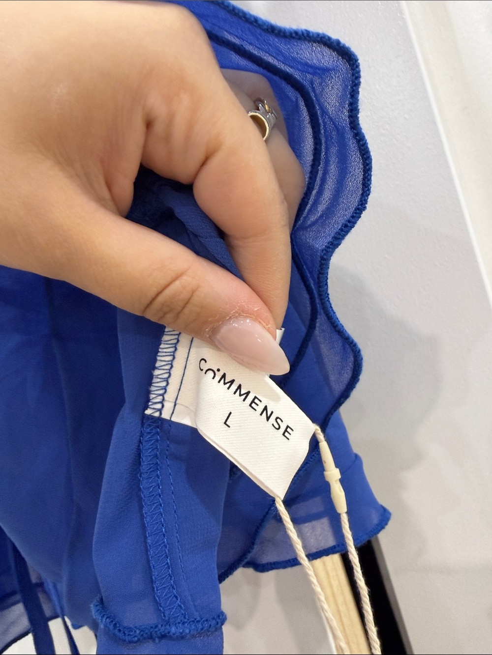 Commense Royal Blue Ruffle Tie-Front Camisole - Picture 3 of 4